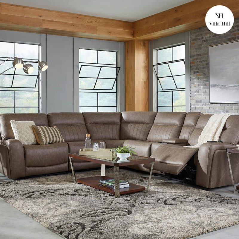 Living Room Sets |  Bentley 6-pc Reclining Sectional Brown Living Room Furniture Brown