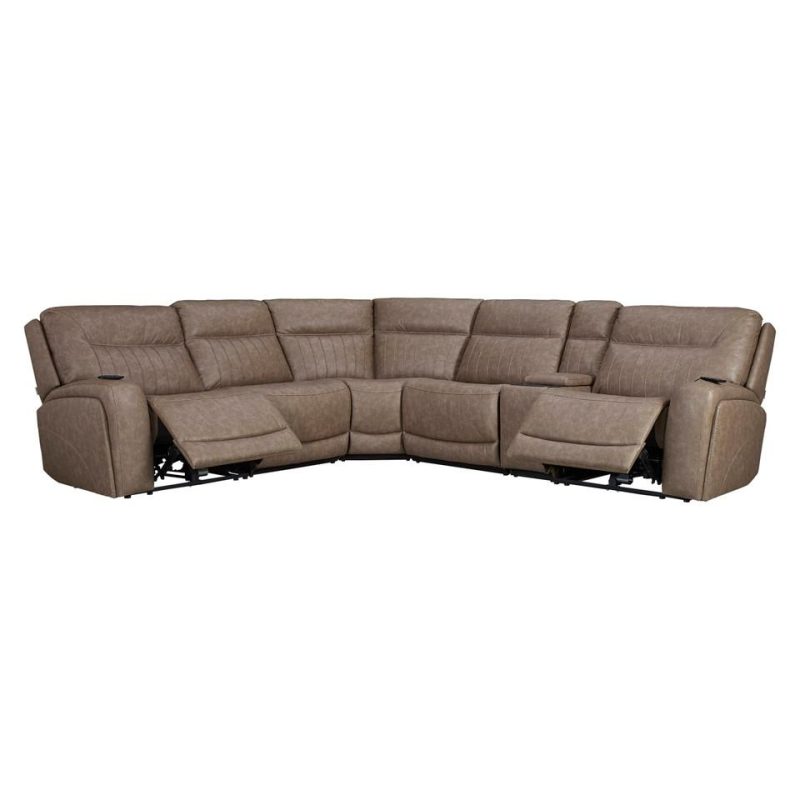 Living Room Sets |  Bentley 6-pc Reclining Sectional Brown Living Room Furniture Brown