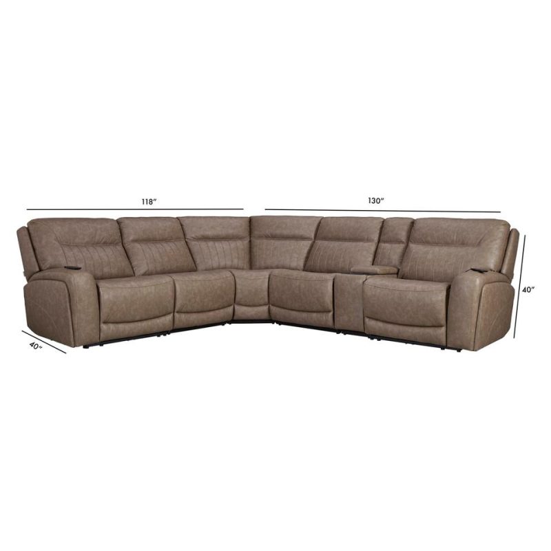 Living Room Sets |  Bentley 6-pc Reclining Sectional Brown Living Room Furniture Brown