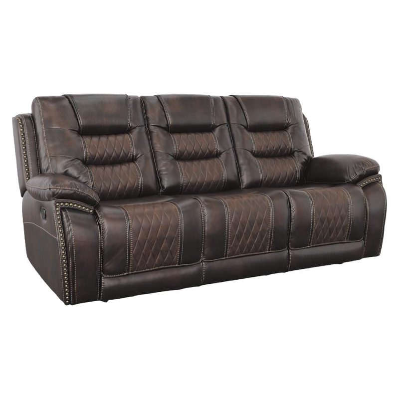 Living Room Sets |  Commander Sofa & Loveseat Brown Living Room Furniture Brown