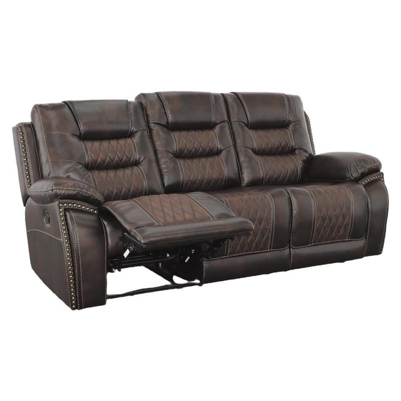 Living Room Sets |  Commander Sofa & Loveseat Brown Living Room Furniture Brown