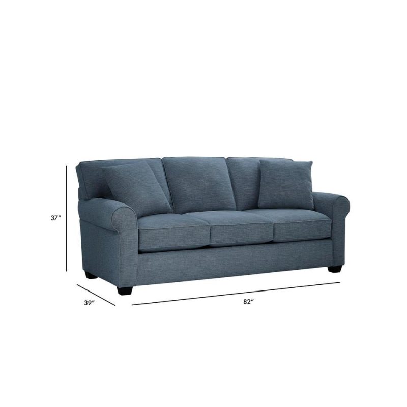 Living Room Sets |  Crestview Rolled Arm Blue 2-pc sofa & loveseat Blue Living Room Furniture Blue