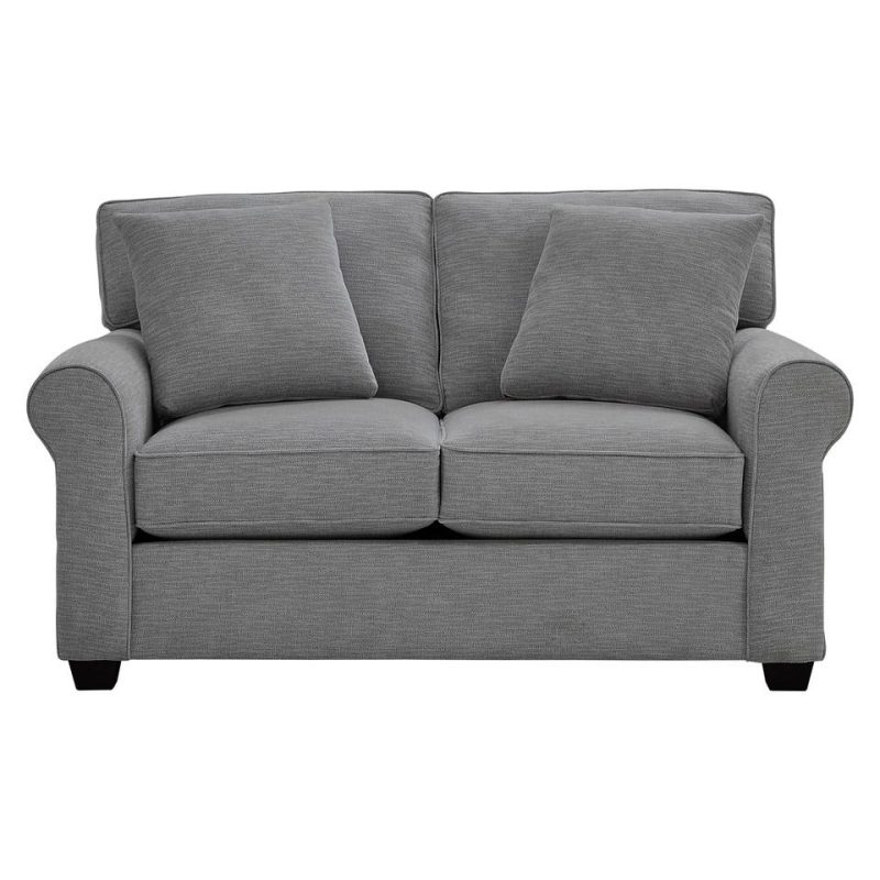 Living Room Sets |  Crestview Rolled Arm Graphite 2-pc sofa & loveseat Gray Living Room Furniture Gray