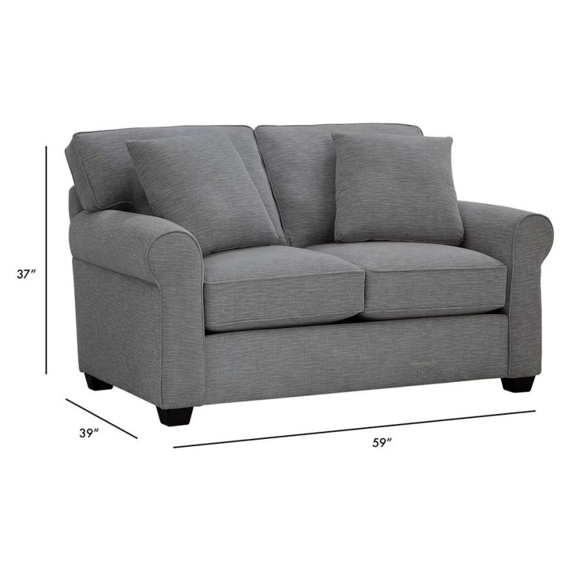 Living Room Sets |  Crestview Rolled Arm Graphite 2-pc sofa & loveseat Gray Living Room Furniture Gray