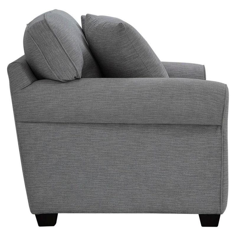 Living Room Sets |  Crestview Rolled Arm Graphite 2-pc sofa & loveseat Gray Living Room Furniture Gray