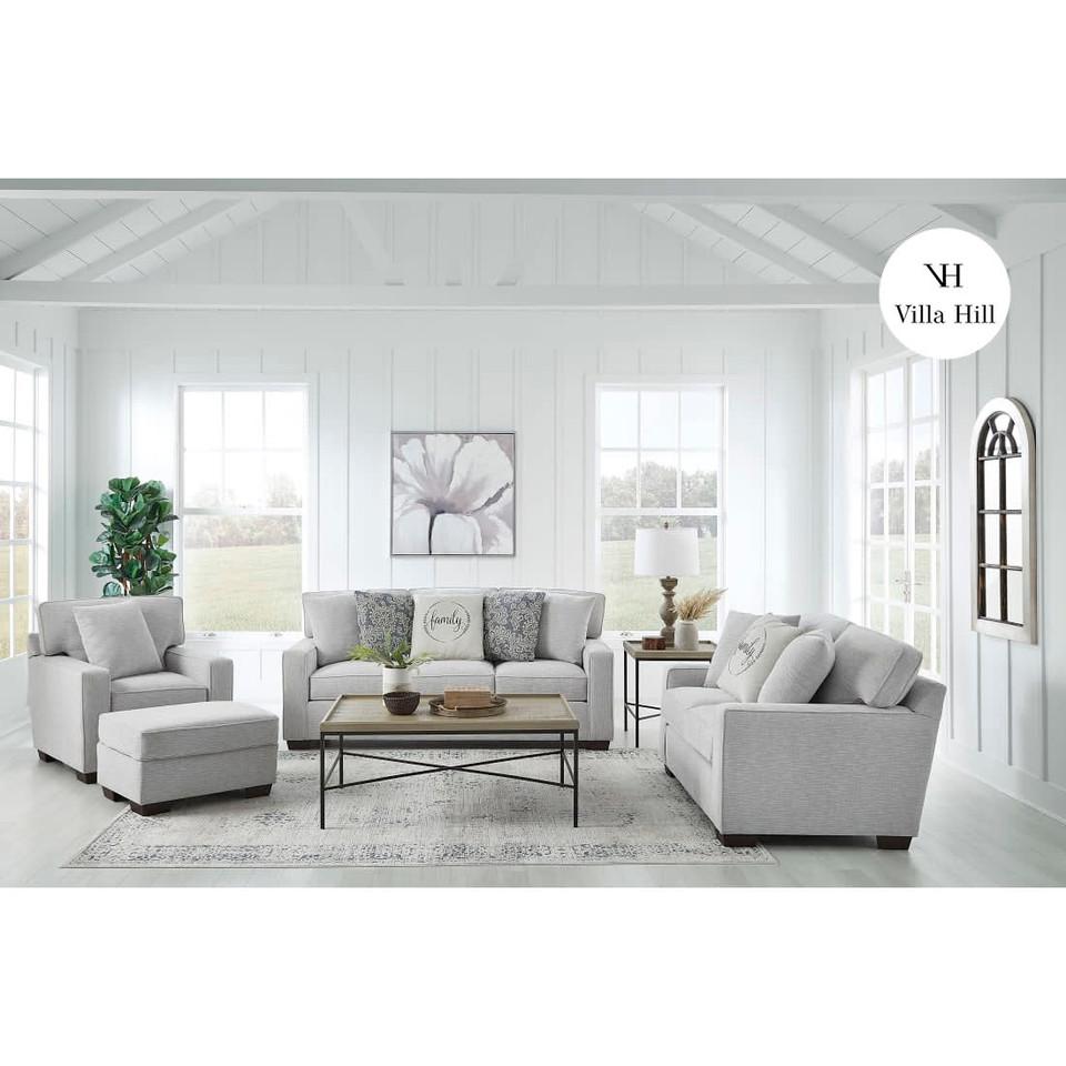 Living Room Sets |  Crestview Track Arm Granite 2-pc sofa & loveseat Gray Living Room Furniture Gray