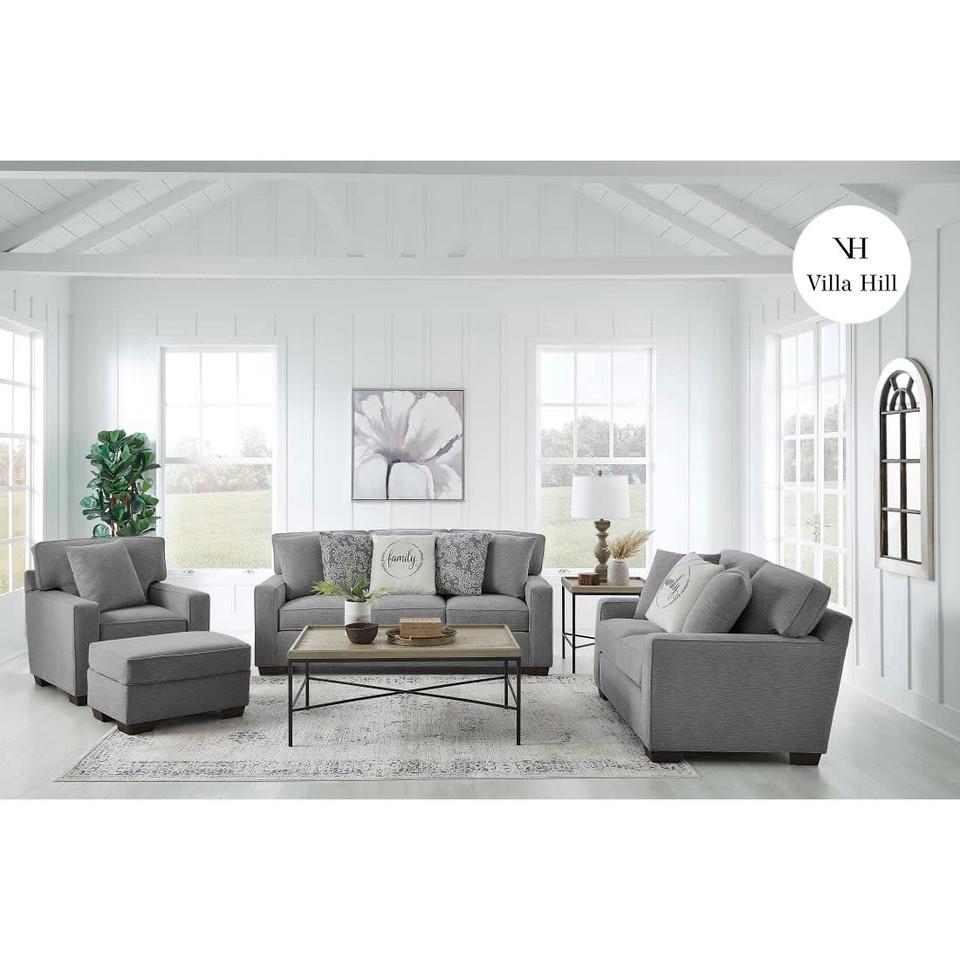 Living Room Sets |  Crestview Track Arm Graphite 2-pc sofa & loveseat Gray Living Room Furniture Gray