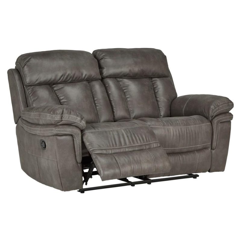 Living Room Sets |  Grayson Reclining Sofa & Loveseat Gray Living Room Furniture Gray