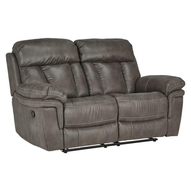 Living Room Sets |  Grayson Reclining Sofa & Loveseat Gray Living Room Furniture Gray