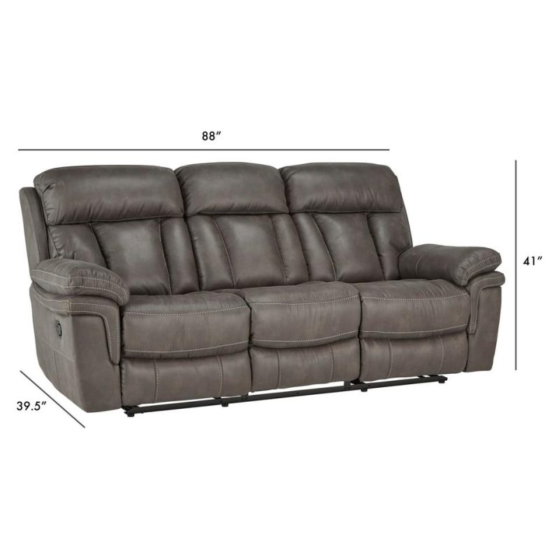 Living Room Sets |  Grayson Reclining Sofa & Loveseat Gray Living Room Furniture Gray