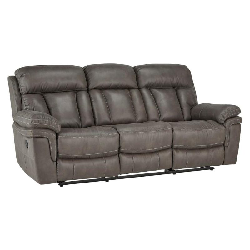 Living Room Sets |  Grayson Reclining Sofa & Loveseat Gray Living Room Furniture Gray