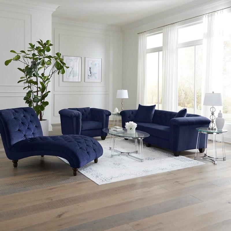 Living Room Sets |  Hampton Blue Sofa & Loveseat Blue Living Room Furniture Blue