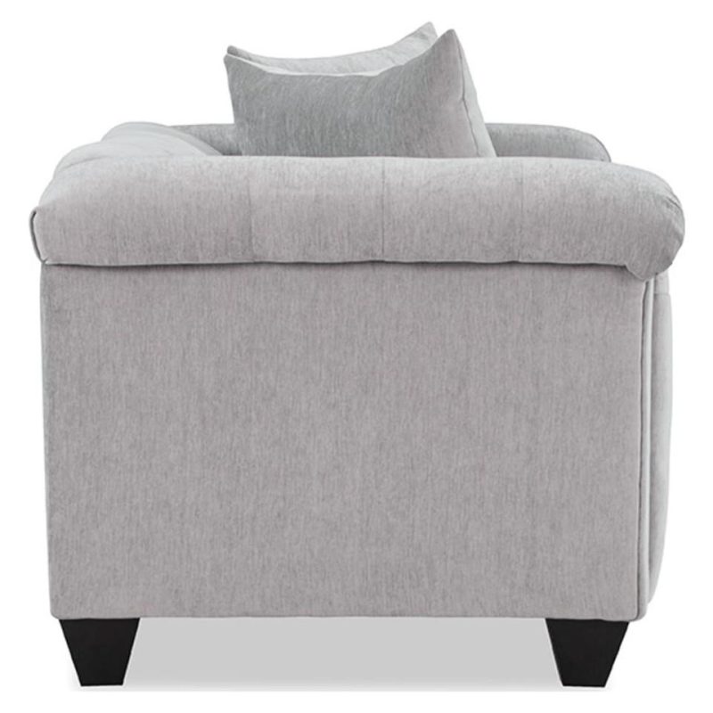 Living Room Sets |  Hampton Silver Sofa & Loveseat Gray Living Room Furniture Gray