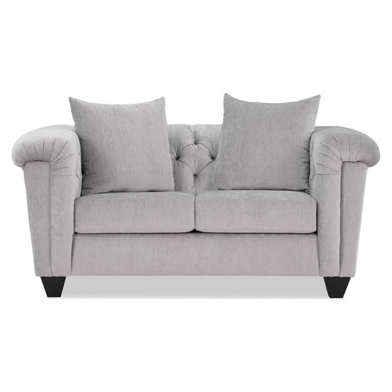 Living Room Sets |  Hampton Silver Sofa & Loveseat Gray Living Room Furniture Gray