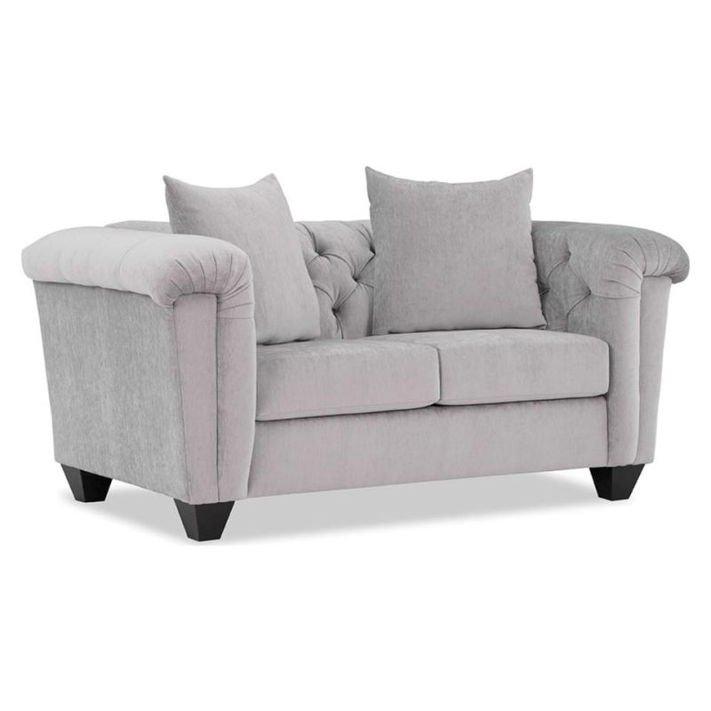 Living Room Sets |  Hampton Silver Sofa & Loveseat Gray Living Room Furniture Gray