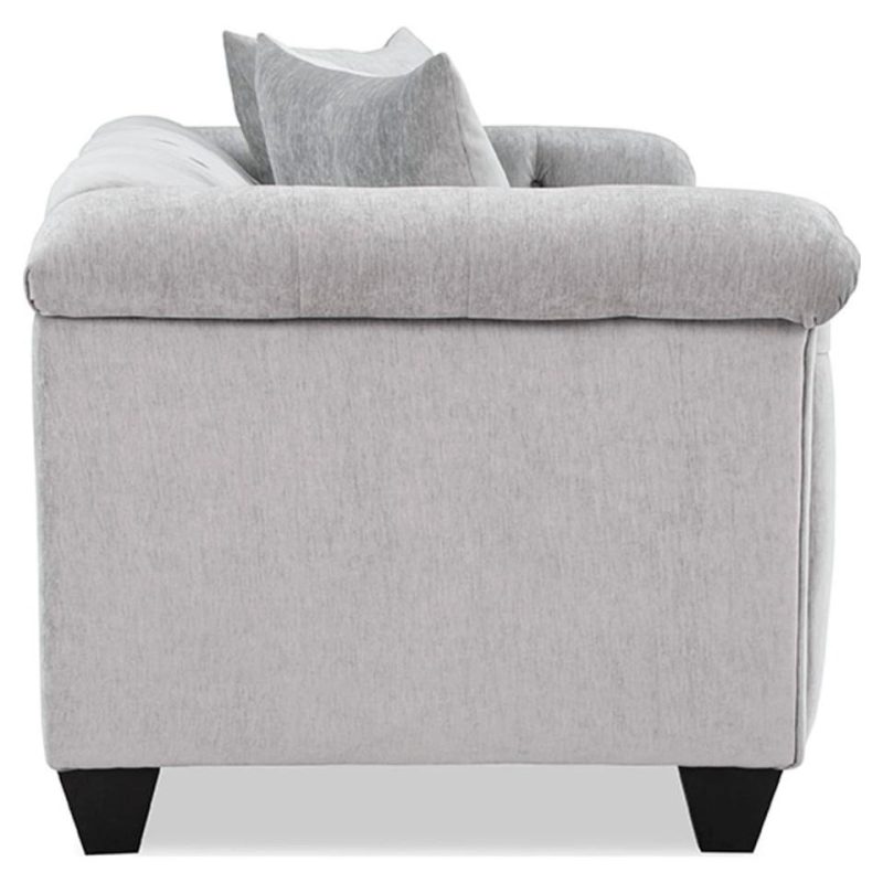 Living Room Sets |  Hampton Silver Sofa & Loveseat Gray Living Room Furniture Gray