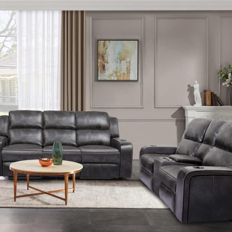 Living Room Sets |  Hanson Sofa & Loveseat Gray Living Room Furniture Gray