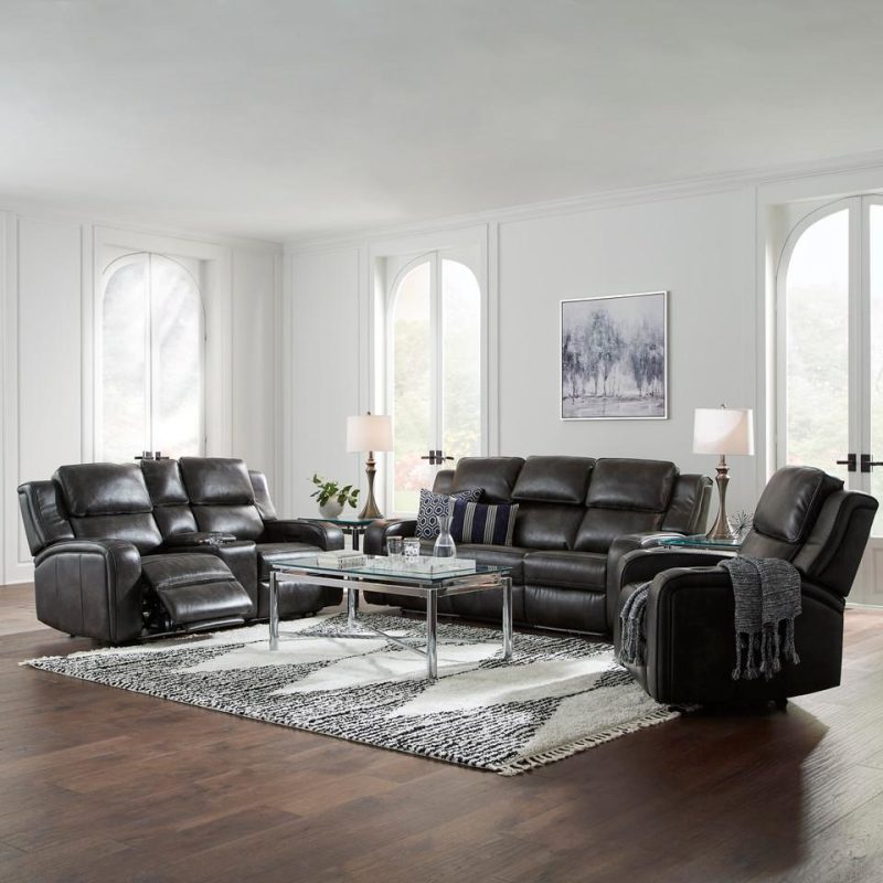 Living Room Sets |  Hanson Sofa & Loveseat Gray Living Room Furniture Gray