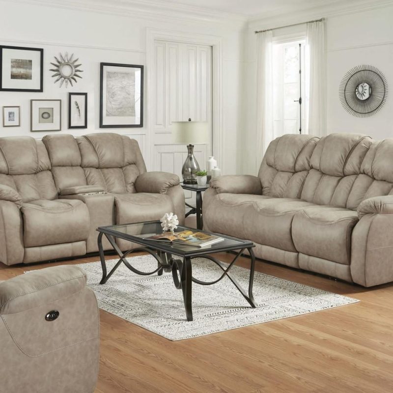 Living Room Sets |  Hughes Sofa & Loveseat Cream Living Room Furniture Cream