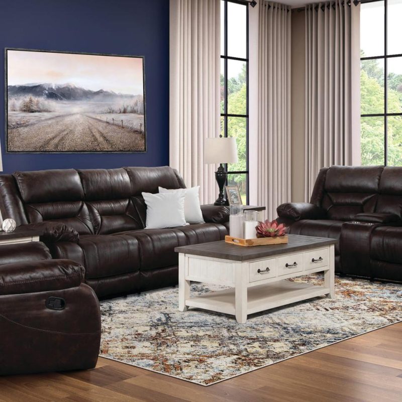 Living Room Sets |  Larson Sofa & Loveseat Brown Living Room Furniture Brown