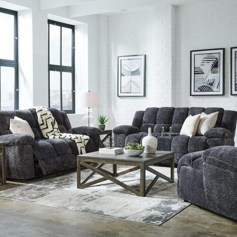 Living Room Sets |  Lochlyn Sofa & Loveseat Gray Living Room Furniture Gray