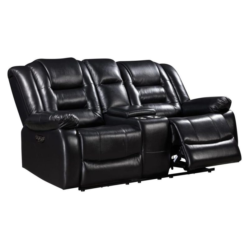 Living Room Sets |  Nixon Sofa & Loveseat Black Living Room Furniture Black