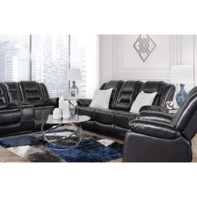 Living Room Sets |  Nixon Sofa & Loveseat Black Living Room Furniture Black