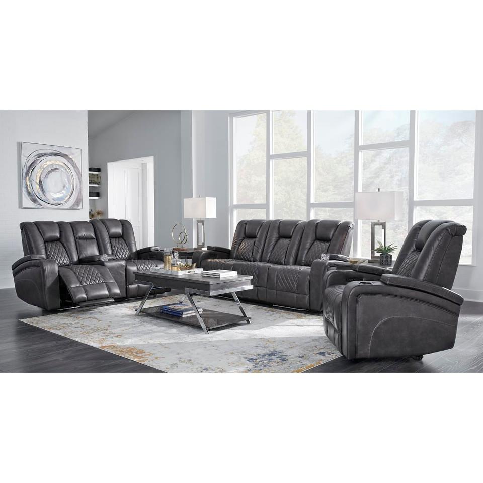 Living Room Sets |  Onyx Power Sofa & Loveseat Black Living Room Furniture Black