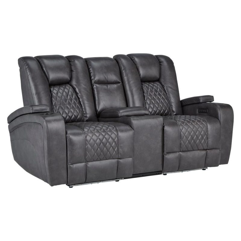 Living Room Sets |  Onyx Power Sofa & Loveseat Black Living Room Furniture Black