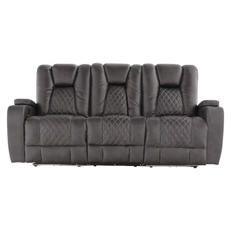 Living Room Sets |  Onyx Power Sofa & Loveseat Black Living Room Furniture Black