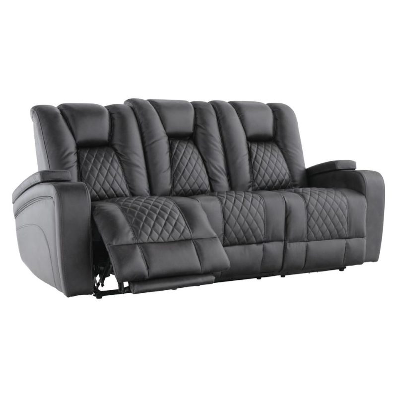 Living Room Sets |  Onyx Reclining Sofa & Loveseat Black Living Room Furniture Black