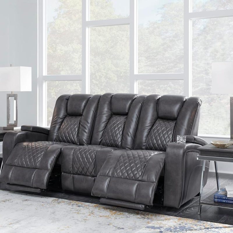 Living Room Sets |  Onyx Reclining Sofa & Loveseat Black Living Room Furniture Black