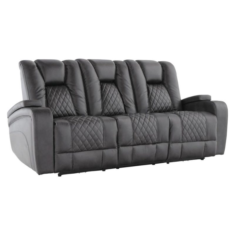 Living Room Sets |  Onyx Reclining Sofa & Loveseat Black Living Room Furniture Black