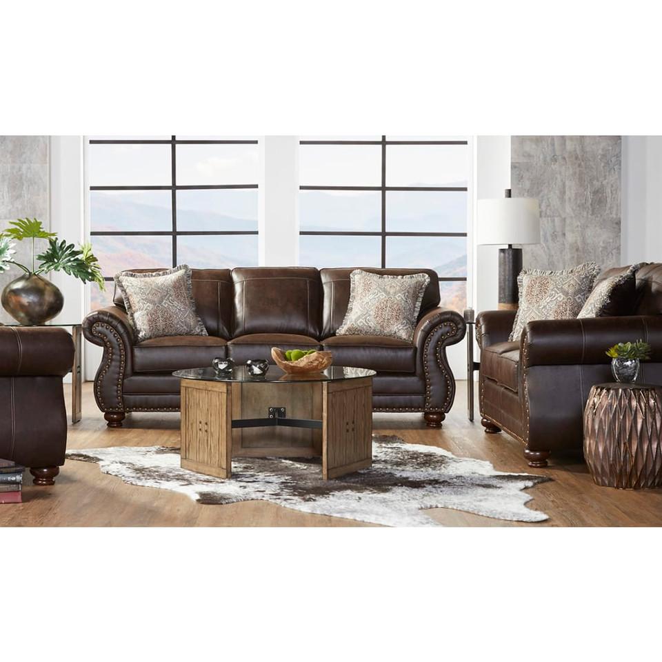 Living Room Sets |  Remington Sofa & Loveseat Brown Living Room Furniture Brown