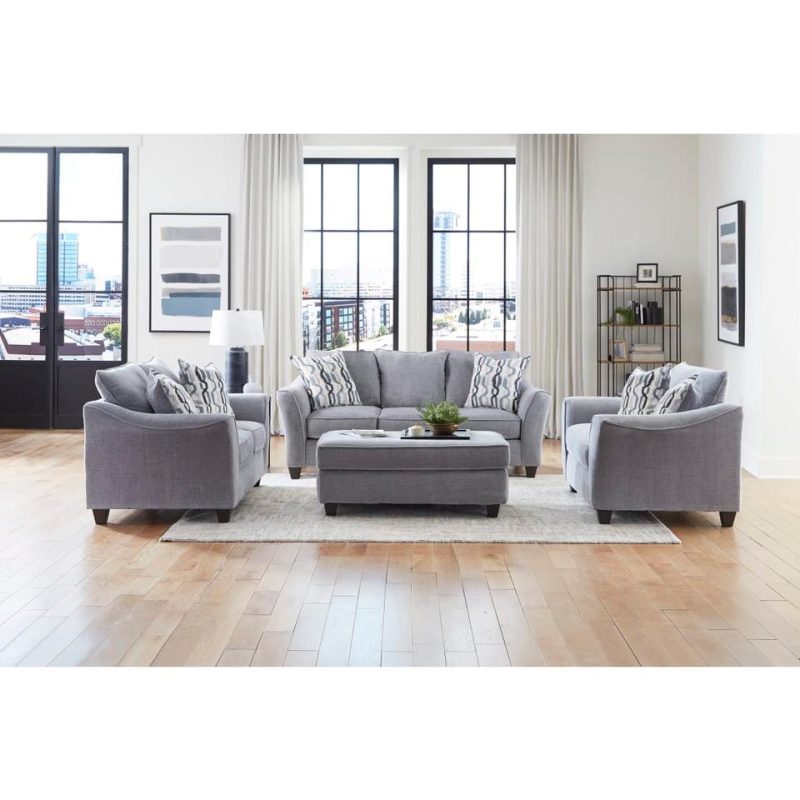 Living Room Sets |  Riviera Sofa & Loveseat Gray Living Room Furniture Gray