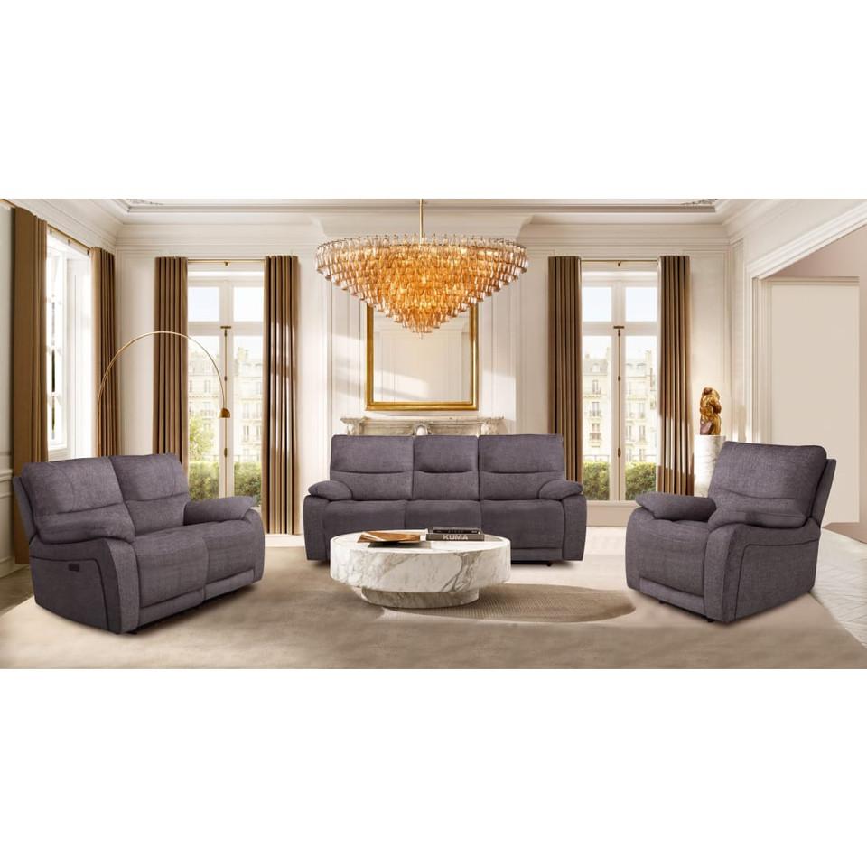 Living Room Sets |  Spartan Reclining Sofa & Loveseat Gray Living Room Furniture Gray