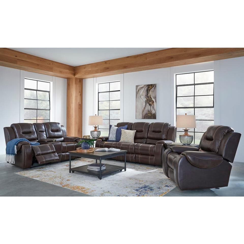 Living Room Sets |  Titan Elite Chocolate Reclining Sofa & Loveseat Living Room Furniture Living Room Sets