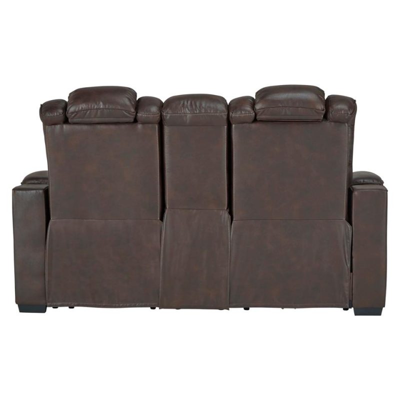 Living Room Sets |  Titanium Power Reclining Sofa & Loveseat Brown Living Room Furniture Brown