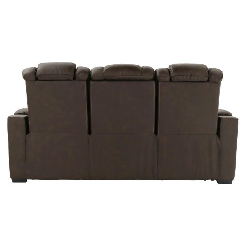 Living Room Sets |  Titanium Power Reclining Sofa & Loveseat Brown Living Room Furniture Brown