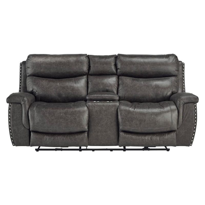 Loveseats |  Brentwood Power Reclining Loveseat Gray Living Room Furniture Gray