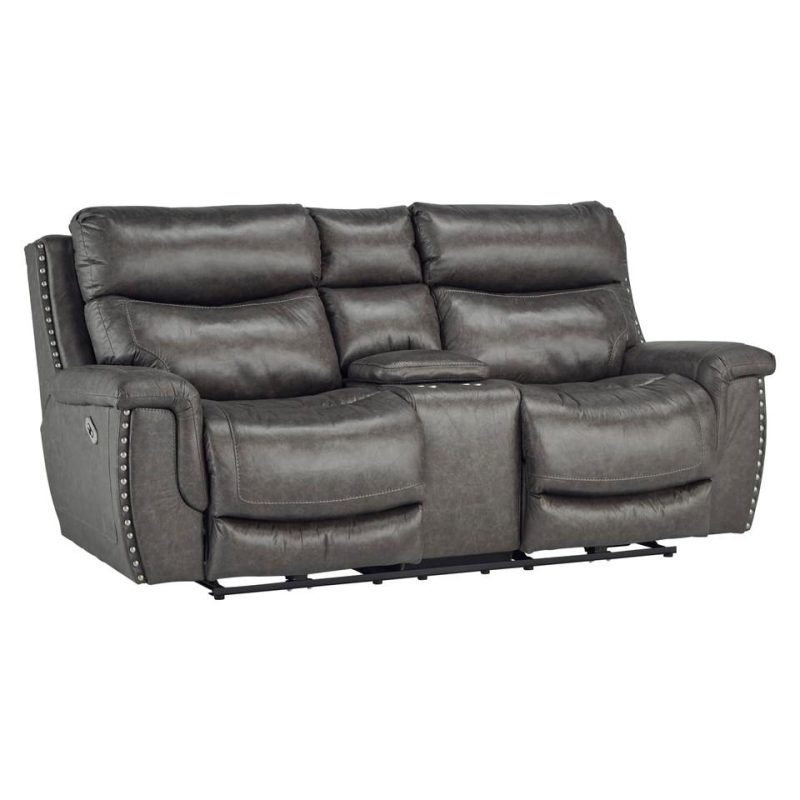 Loveseats |  Brentwood Power Reclining Loveseat Gray Living Room Furniture Gray