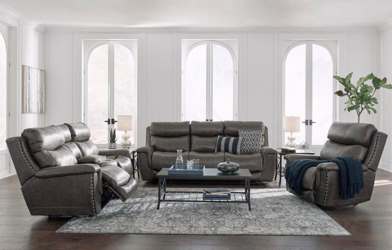 Loveseats |  Brentwood Power Reclining Loveseat Gray Living Room Furniture Gray