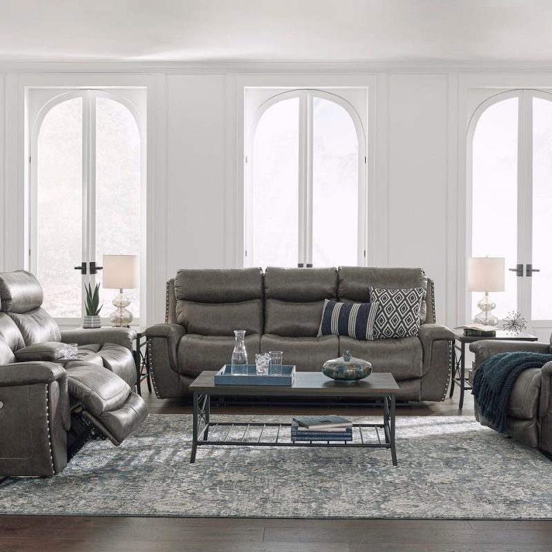 Loveseats |  Brentwood Reclining Loveseat Gray Living Room Furniture Gray