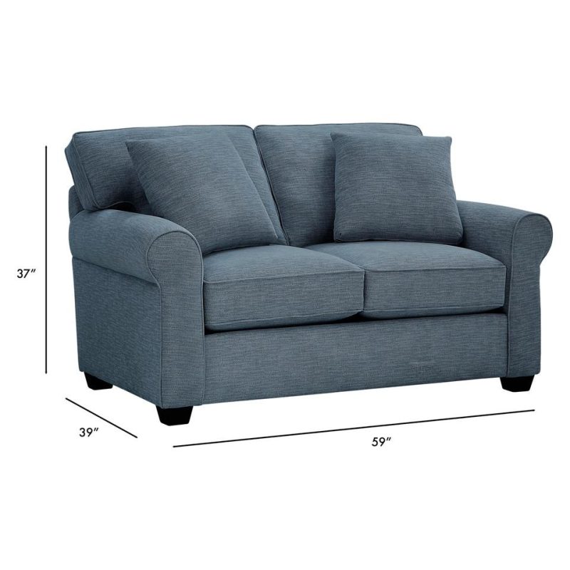 Loveseats |  Crestview Blue Roll Arm Loveseat Blue Living Room Furniture Blue