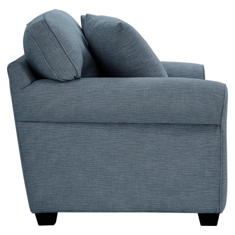 Loveseats |  Crestview Blue Roll Arm Loveseat Blue Living Room Furniture Blue