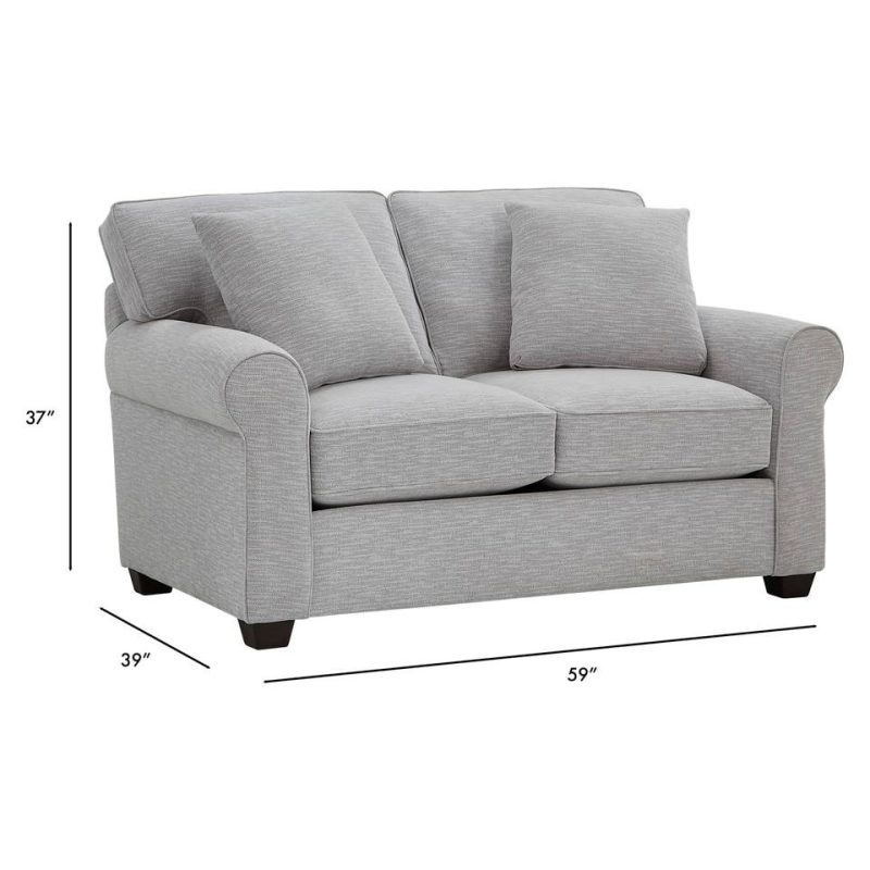 Loveseats |  Crestview Granite Roll Arm Loveseat Gray Living Room Furniture Gray