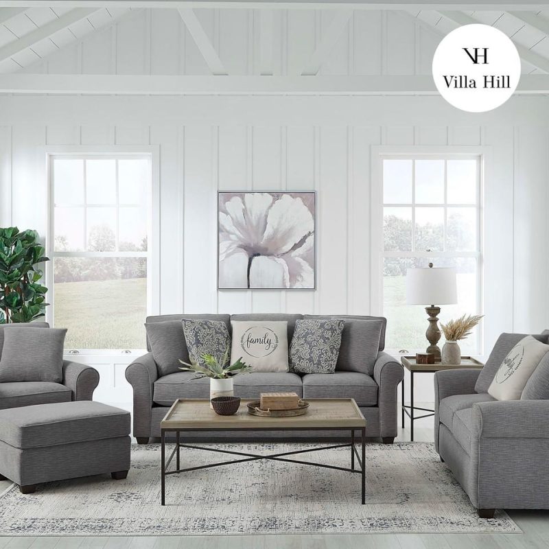 Loveseats |  Crestview Granite Roll Arm Loveseat Gray Living Room Furniture Gray