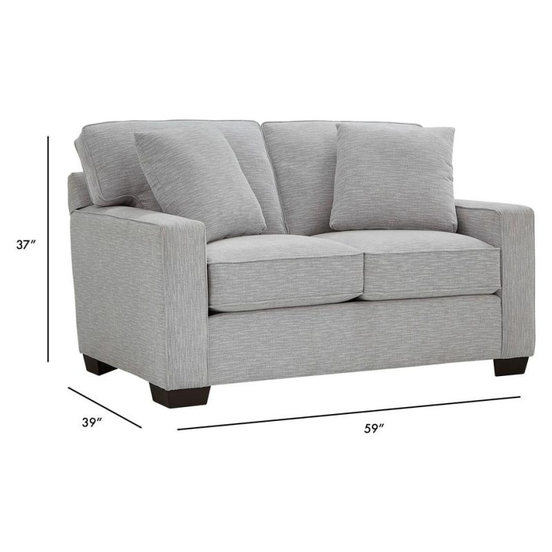 Loveseats |  Crestview Granite Track Arm Loveseat Gray Living Room Furniture Gray