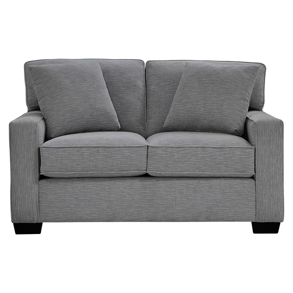 Loveseats |  Crestview Graphite Track Arm Graphite Loveseat Gray Living Room Furniture Gray