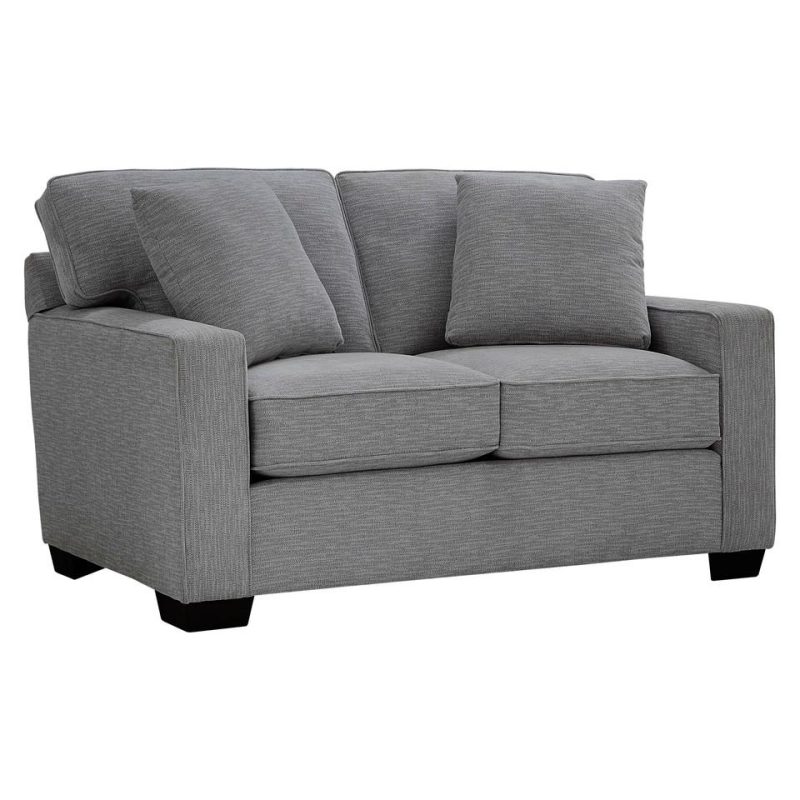 Loveseats |  Crestview Graphite Track Arm Graphite Loveseat Gray Living Room Furniture Gray